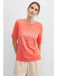 gerry weber γυναικείο t-shirt με στρας straight cut - n61731181040 κοραλί