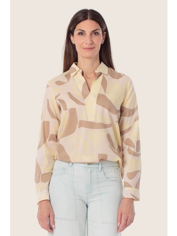gerry weber γυναικεία μπλούζα με γιακά και all-over print σε προσφορά