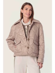 gerry weber γυναικείο jacket αδιάβροχο με καπιτονέ σχέδιο - n68107148042 μπεζ