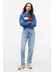 tommy jeans γυναικείο τζιν παντελόνι πεντάτσεπο tapered mom fit - dw0dw22993 denim blue ανοιχτό