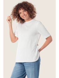 gerry weber γυναικείο t-shirt με ρυθμιζόμενο λάστιχο στη μέση - n61734121040 λευκό
