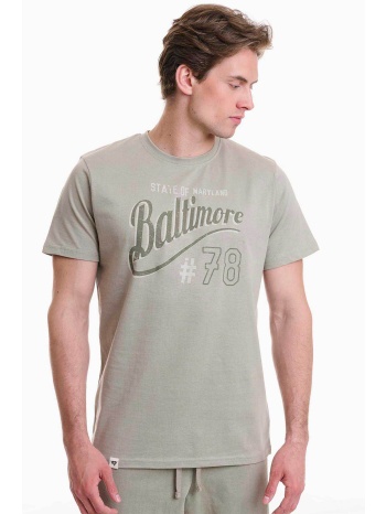 walk ανδρικό βαμβακερό τ-shirt με τύπωμα - w5200-9 μπεζ σε προσφορά