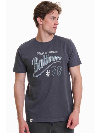 walk ανδρικό βαμβακερό τ-shirt με τύπωμα - w5200-9 γκρι σε προσφορά