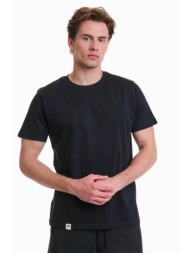 walk ανδρικό βαμβακερό τ-shirt μονόχρωμο - w5200-10 μαύρο