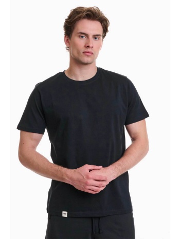 walk ανδρικό βαμβακερό τ-shirt μονόχρωμο - w5200-10 μαύρο σε προσφορά