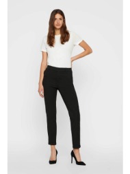 vero moda γυναικείο παντελόνι μονόχρωμο με τσέπες και ελαστική μέση - 10225280 μαύρο