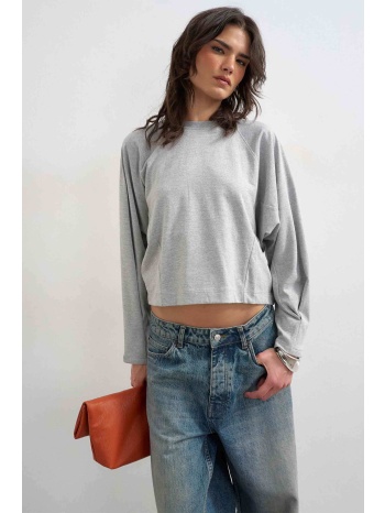 topshop γυναικεία μπλούζα μονόχρωμη με μακρύ μανίκι `rosa`