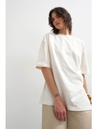 topshop γυναικείο t-shirt μονόχρωμο oversize fit `rikka` - 31001438 εκρού