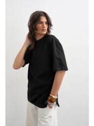 topshop γυναικείο t-shirt μονόχρωμο oversize fit `rikka` - 31001438 μαύρο