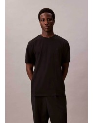 calvin klein ανδρικό t-shirt με κεντημένο monogram regular fit - lv04lb275ga μαύρο