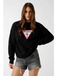 guess γυναικεία μπλούζα φούτερ με λογότυπο oversized fit - w4yq00kc811 μαύρο