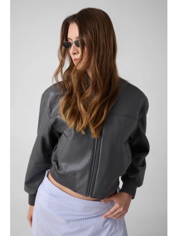 guess γυναικείο bomber jacket faux leather - w6yl01w2525