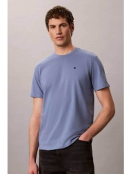 calvin klein jeans ανδρικό t-shirt με κεντημένο monogram regular fit - lv14rd254g μπλε celestial