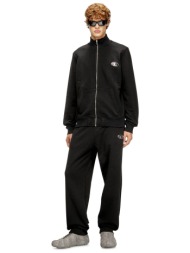 diesel ανδρικό παντελόνι φόρμας με μεταλλικό oval d logo regular fit - w26a217940bkbw μαύρο
