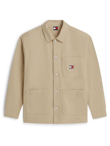 tommy jeans ανδρικό overshirt με τσέπη και λογότυπο