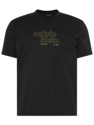 calvin klein jeans ανδρικό t-shirt με graphic logo print regular fit - lv04rg807g μαύρο