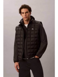 calvin klein jeans ανδρικό αμάνικο μπουφάν καπιτονέ με monogram regular fit - lv04rg507g μαύρο