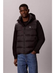 calvin klein jeans ανδρικό αμάνικο μπουφάν καπιτονέ με αποσπώμενη κουκούλα και monogram regular fit 