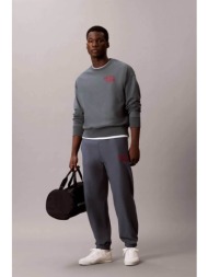 calvin klein jeans ανδρικό παντελόνι φόρμας με κεντημένο λογότυπο relaxed fit - lv04lg216g μπλε mist