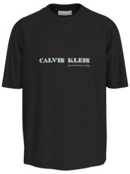 calvin klein jeans ανδρικό t-shirt με logo print regular fit - lv04rg825g μαύρο