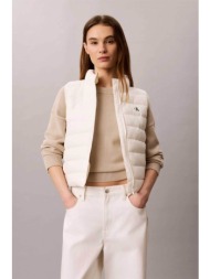 calvin klein jeans γυναικείο αμάνικο μπουφάν καπιτονέ με monogram - lv047g506g εκρού