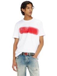 diesel ανδρικό t-shirt με blurred graphic logo print regular fit - w26a251210qiam λευκό