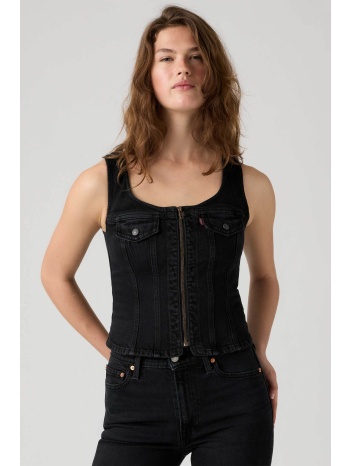 levi`s® γυναικείο denim αμάνικο τοπ με φερμουάρ slim fit