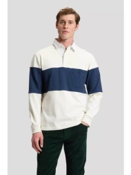 lee® ανδρική μπλούζα πόλο colourblocked relaxed fit `rugby` - 112386334 εκρού