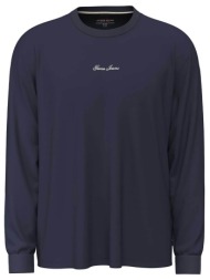 guess ανδρική μπλούζα φούτερ με λογότυπο oversized fit - m6yi30k4181 μπλε navy