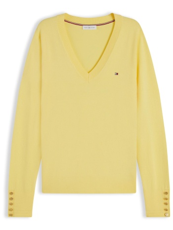 tommy hilfiger γυναικείο πουλόβερ με v και κεντημένο
