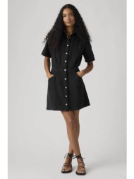 levi`s® γυναικείο mini φόρεμα denim σεμιζιέ standard fit `logan western` - 005i60002 μαύρο