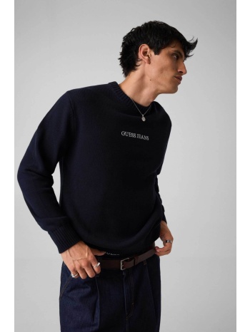 guess ανδρικό πουλόβερ με κεντημένο λογότυπο regular fit 