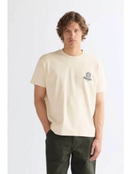 wrangler® ανδρικό t-shirt με print boxy oversized fit `vintage` - 112386992 κρέμ