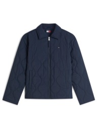 tommy jeans γυναικείο αδιάβροχο jacket καπιτονέ με λογότυπο relaxed fit - dw0dw22909 μπλε σκούρο