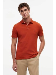 tommy hilfiger ανδρική μπλούζα πόλο πικέ με κεντημένο λογότυπο regular fit - mw0mw17770 κεραμιδί