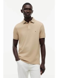 tommy hilfiger ανδρική μπλούζα πόλο πικέ με κεντημένο λογότυπο regular fit - mw0mw17770 μπεζ