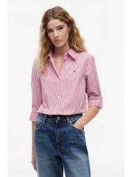 tommy hilfiger γυναικείο πουκάμισο με λογότυπο regular fit - ww0ww51155 ροζ