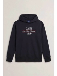gant ανδρική μπλούζα φούτερ με κουκούλα και κεντημένο graphic logo regular fit - 2067157 μαύρο