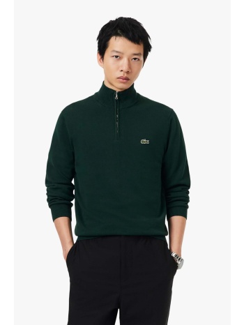 lacoste ανδρικό πουλόβερ με 1/2 φερμουάρ και κεντημένο