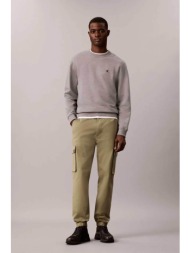 calvin klein jeans ανδρικό παντελόνι cargo μονόχρωμο skinny fit - lv04rd608g λαδί