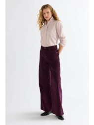 wrangler® γυναικείο κοτλέ παντελόνι πεντάτσεπο loose wide fit `canyon` - 112386727 μοβ σκούρο