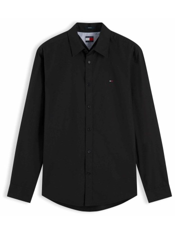 tommy jeans ανδρικό πουκάμισο poplin με κεντημένο λογότυπο
