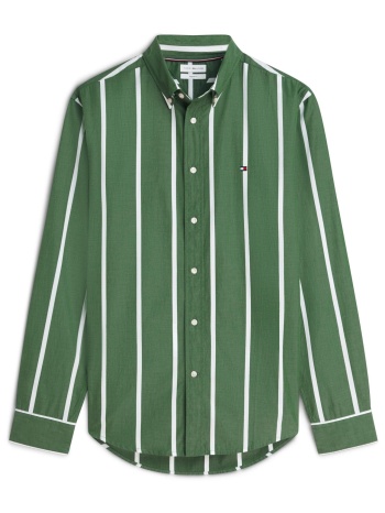 tommy hilfiger ανδρικό πουκάμισο poplin button down με ριγέ