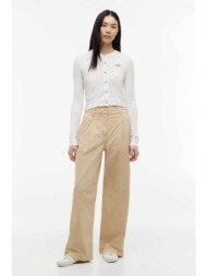 tommy jeans γυναικείο παντελόνι με πιέτες relaxed fit - dw0dw21698 μπεζ