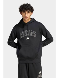 adidas ανδρική μπλούζα φούτερ με κουκούλα και λογότυπο regular fit `collegiate script graphic` - kc7