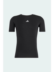 adidas ανδρικό αθλητικό t-shirt slim fit `techfit compression training` - je6698 μαύρο