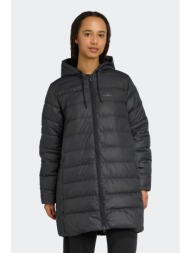 adidas γυναικείο μακρύ μπουφάν παρκά με κουκούλα regular fit `essentials climawarm 3-stripes` - jm40