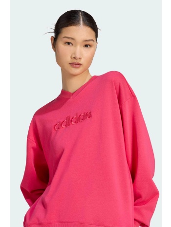 adidas γυναικεία μπλούζα φούτερ με v oversized fit `satin