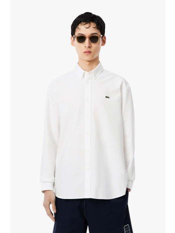 lacoste ανδρικό πουκάμισο oxford button down με κεντημένο