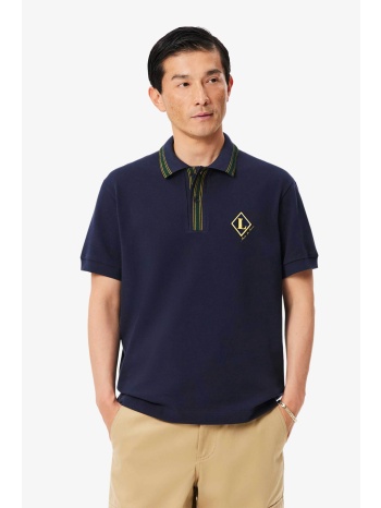 lacoste ανδρική μπλούζα πόλο πικέ με κεντημένο monogram